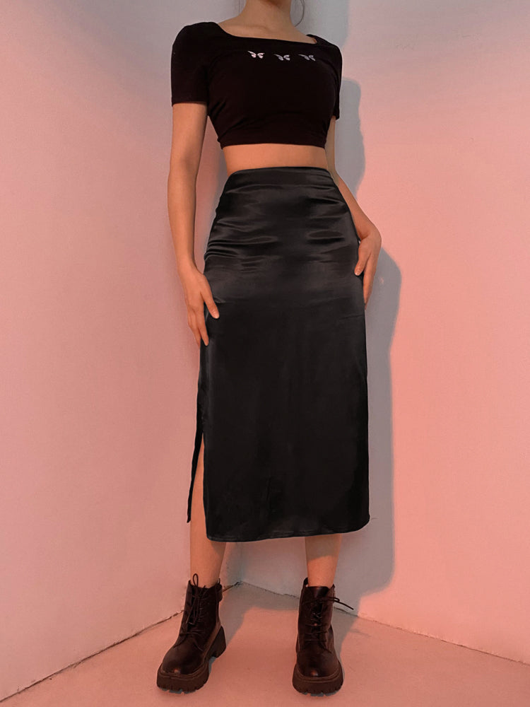 Vintage Brown High Waist Skirt InsStreet