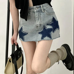 Vintage Stars Retro Y2K Harajuku A-line Korean Skirt InsStreet