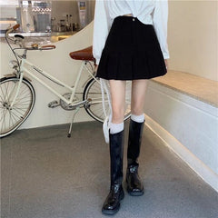 Korean Preppy High Waist A-Line Cute Short Skirt InsStreet