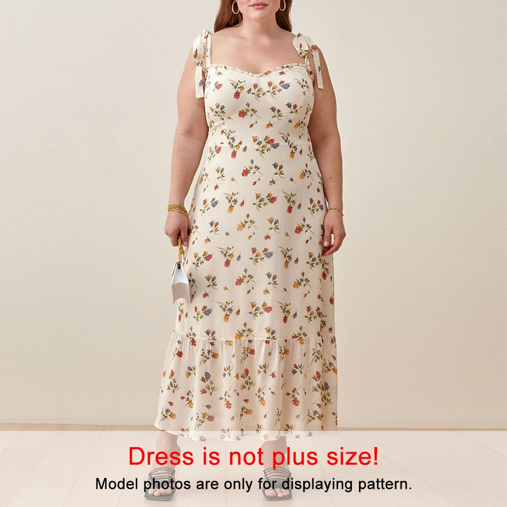 Elegant Vintage Floral Neck Sleeveless Strap Dress InsStreet