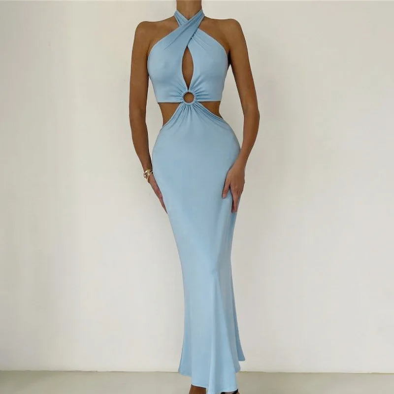 Backless Bandage Maxi Dress InsStreet