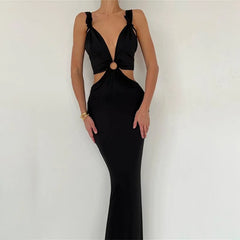 Backless Bandage Maxi Dress InsStreet