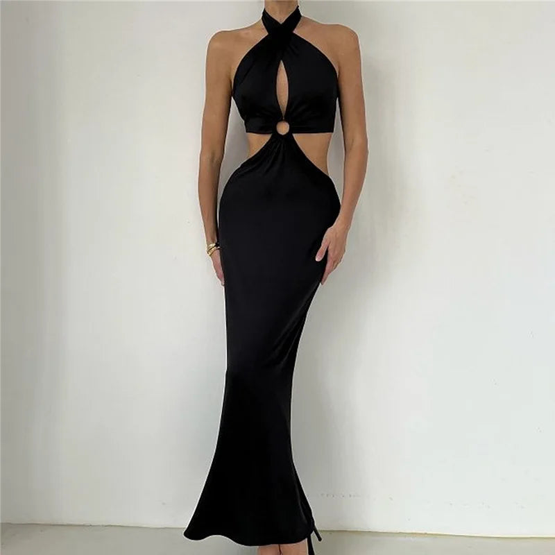 Backless Bandage Maxi Dress InsStreet