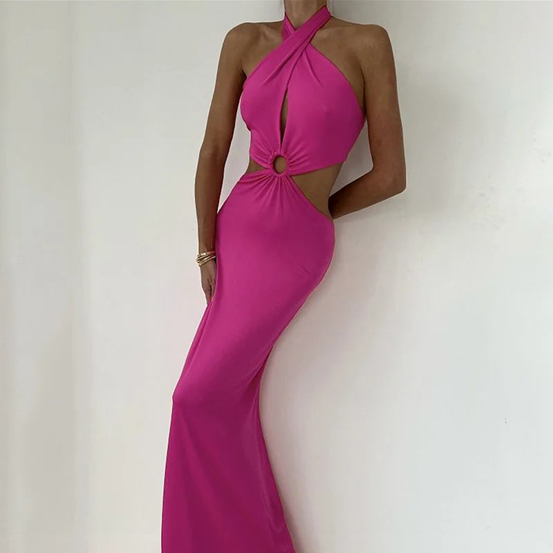 Backless Bandage Maxi Dress InsStreet