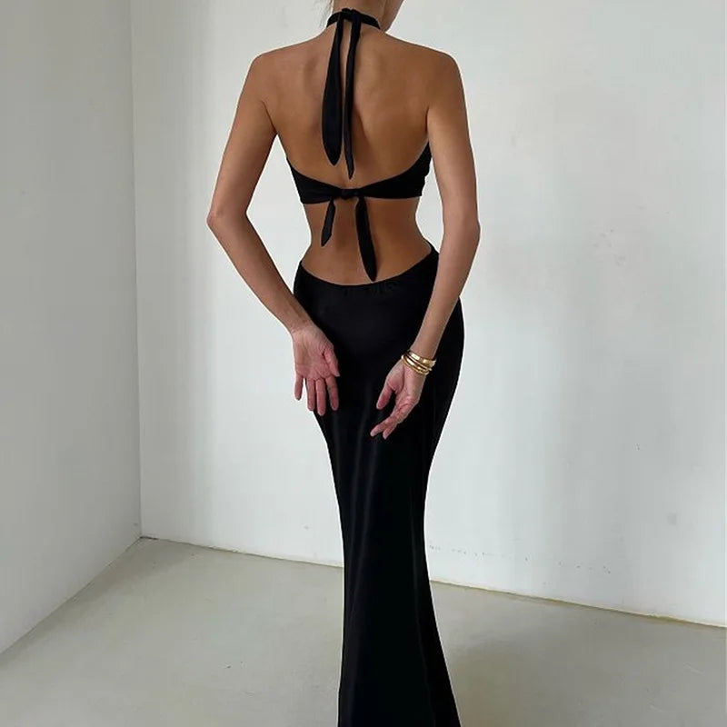 Backless Bandage Maxi Dress InsStreet