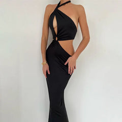 Backless Bandage Maxi Dress InsStreet