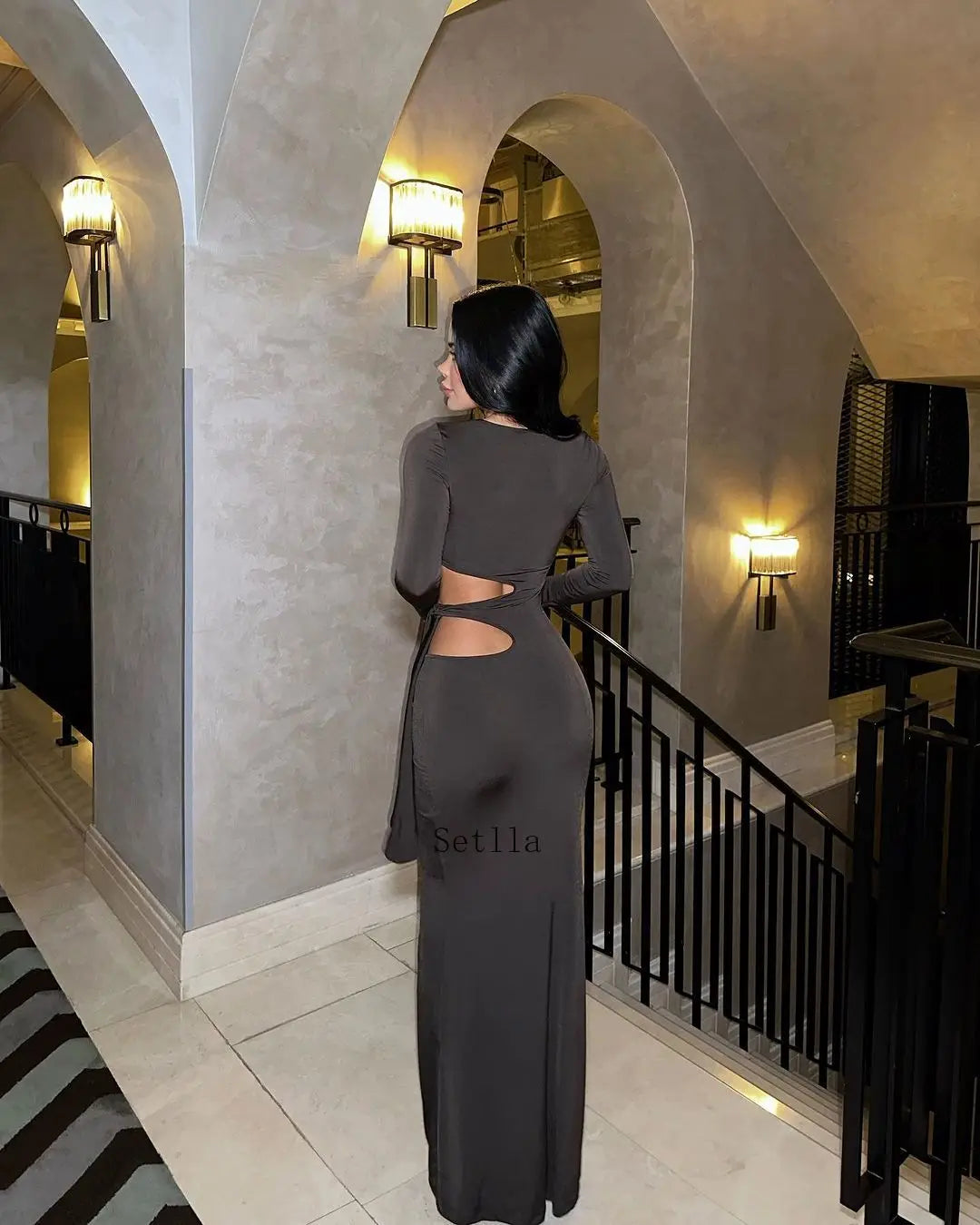 Fashion Sexy Side Cut Out Maxi Dress InsStreet