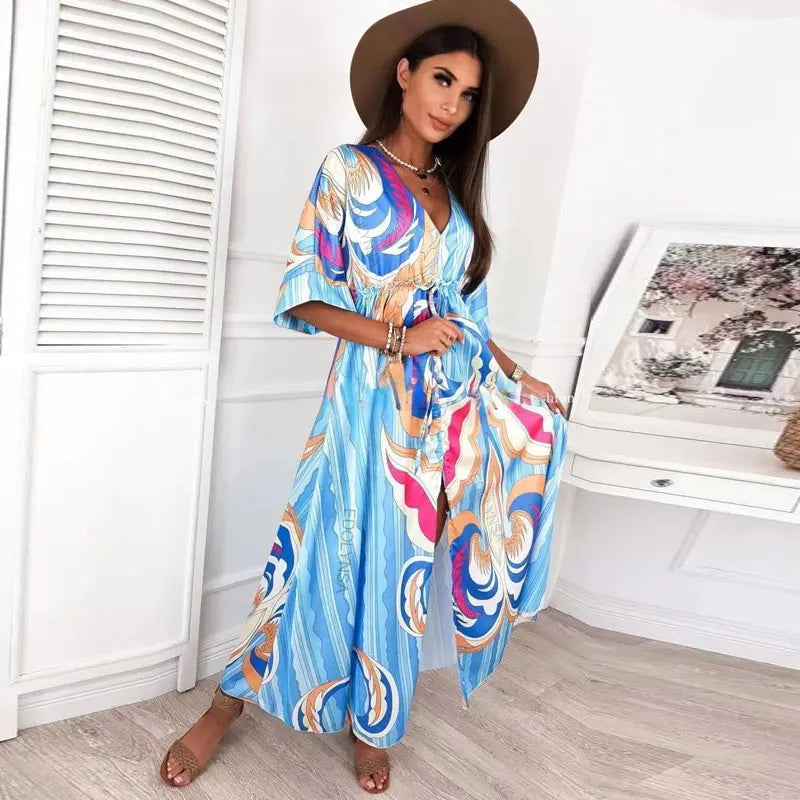 Summer Elegant Gorgeous Printing Long Party Boho Dress InsStreet