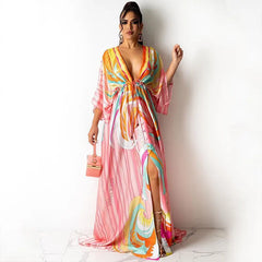 Summer Elegant Gorgeous Printing Long Party Boho Dress InsStreet