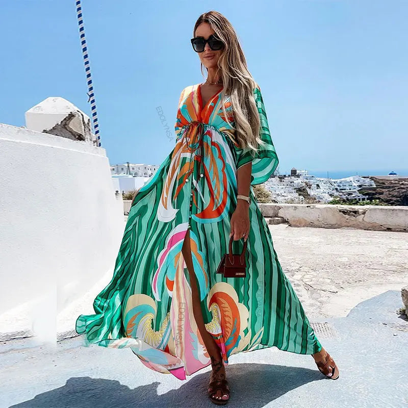 Summer Elegant Gorgeous Printing Long Party Boho Dress InsStreet