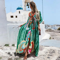 Summer Elegant Gorgeous Printing Long Party Boho Dress InsStreet