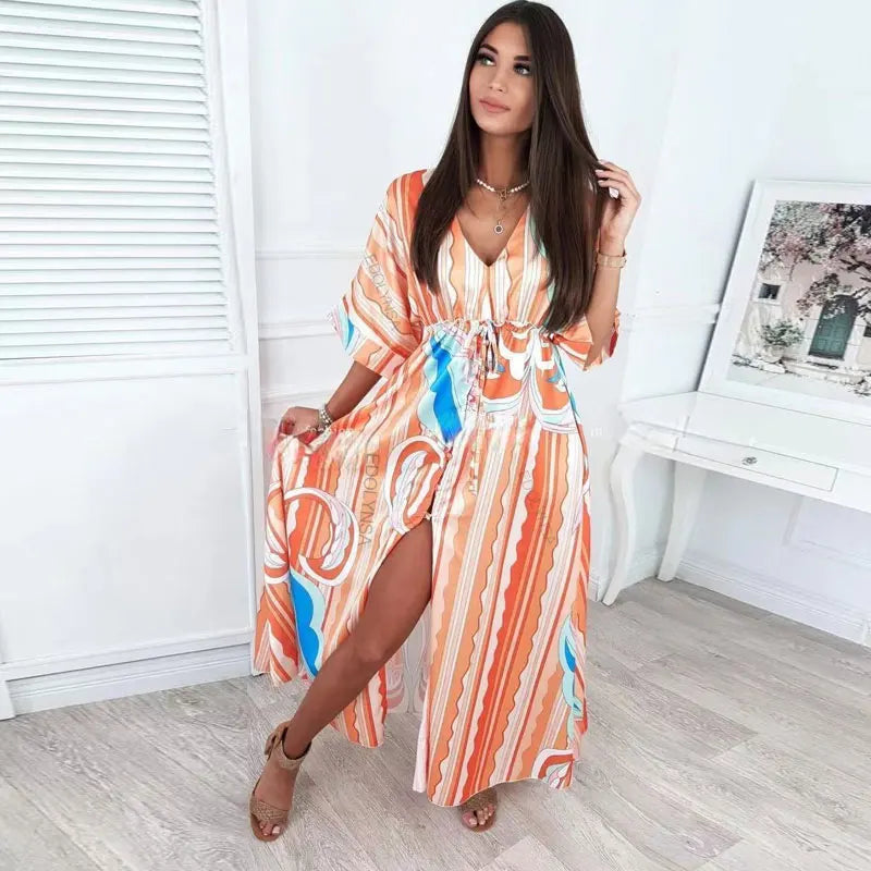 Summer Elegant Gorgeous Printing Long Party Boho Dress InsStreet