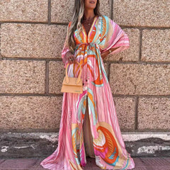 Summer Elegant Gorgeous Printing Long Party Boho Dress InsStreet