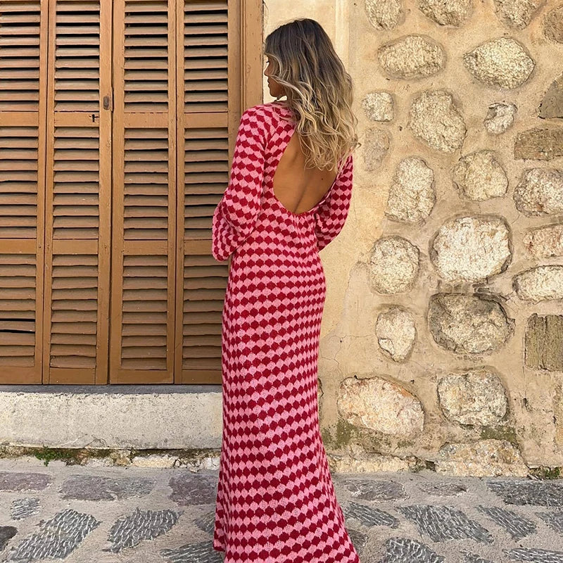 V Neck Plunge Maxi Dress InsStreet