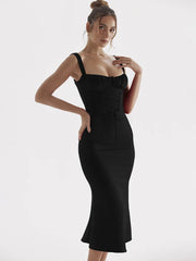 Sexy Backless Bandage Gown Ruched Maxi Dress InsStreet