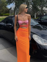 Sexy Off-shoulder Sleeveless Wrapped -ready Twist-cut Sensual Maxi Dress InsStreet