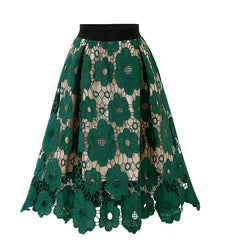 Elegant Flower Hollow Out Lace Skirts InsStreet