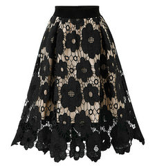 Elegant Flower Hollow Out Lace Skirts InsStreet