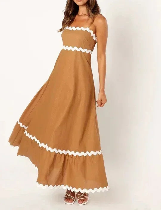 New Fashion Sexy Strapless Strap Women Long Boho Dress InsStreet