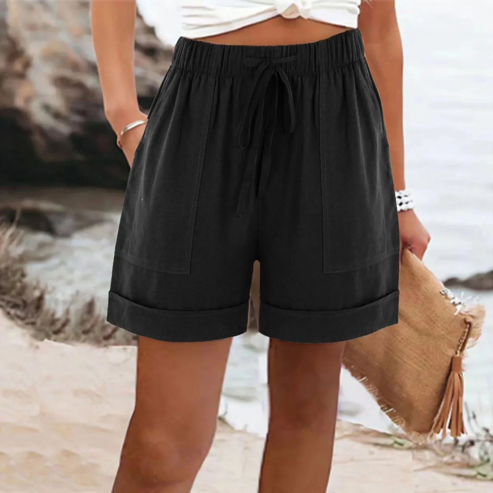 Sports High Waist Pocket Loose Straight Beach Cool Summer Short InsStreet