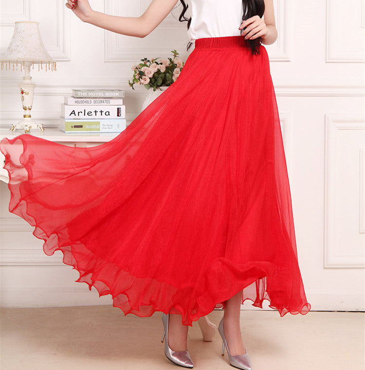 Fashion Chiffon Long Skirts InsStreet