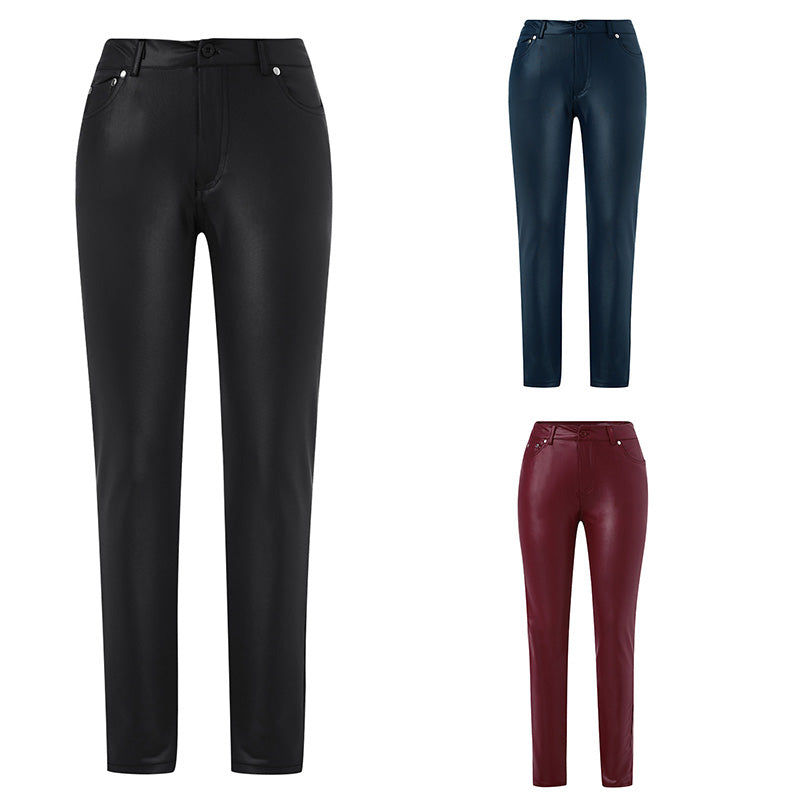 Female Leather Leggings Pants InsStreet