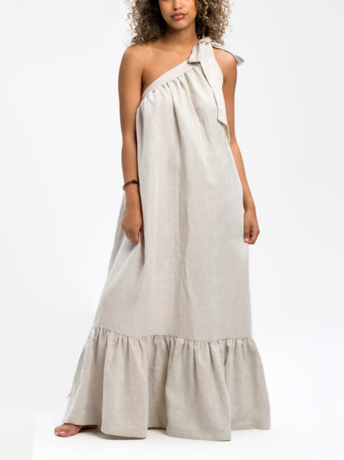 Casual Loose Shoulder Charming Asymmetrical Long Dress InsStreet