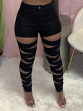 Cutout-Front Skinny Pants Ins Street