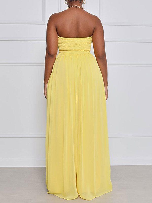 Bandeau Wide-Leg Jumpsuit Ins Street