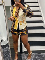 Printed Shirt & Shorts Set--Clearance Ins Street