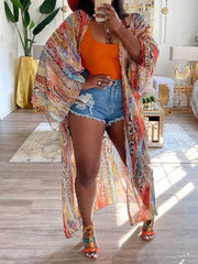 Printed Chiffon Kimono Ins Street