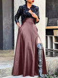 Slit Faux-Leather Skirt Ins Street