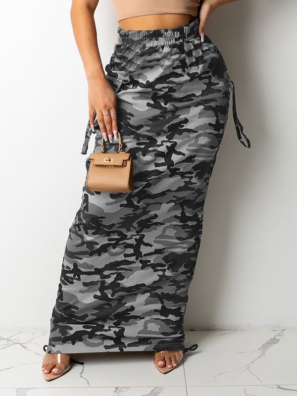 Camo Drawstring Skirt--Clearance Ins Street