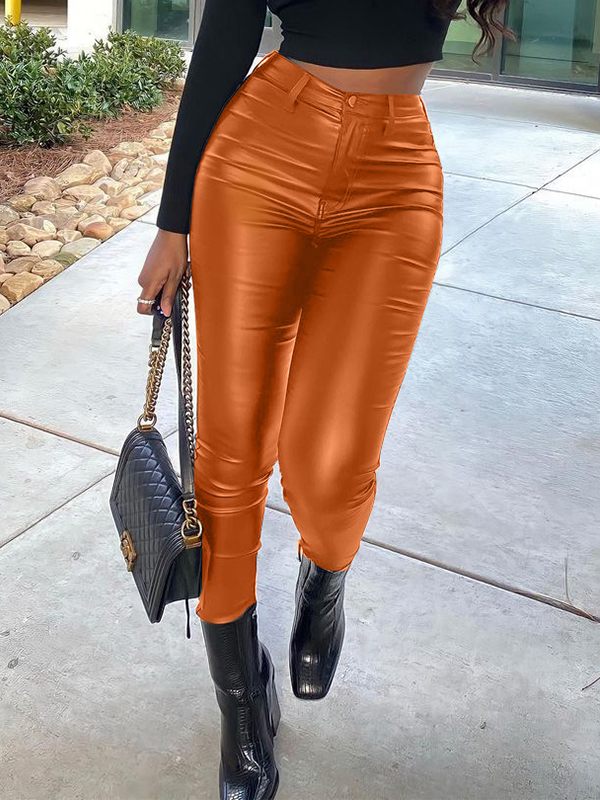 Black Faux-Leather Skinny Pants--Clearance Ins Street