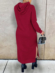 Slit Hoodie Dress Ins Street