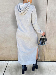 Slit Hoodie Dress Ins Street