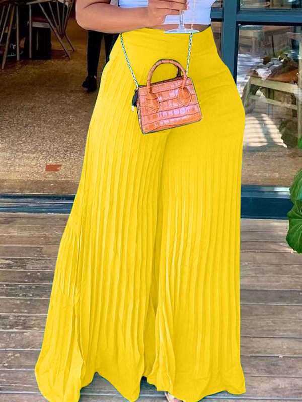 Pleated Wide-Leg Pants Ins Street