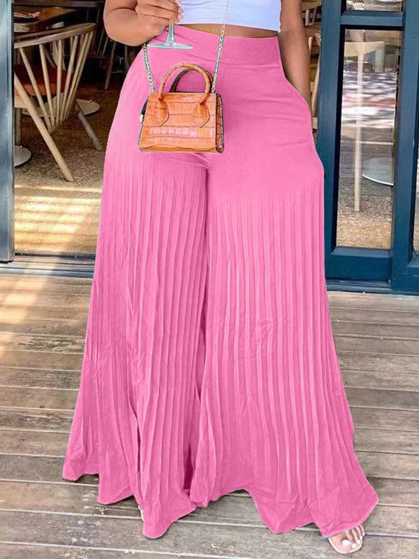 Pleated Wide-Leg Pants Ins Street