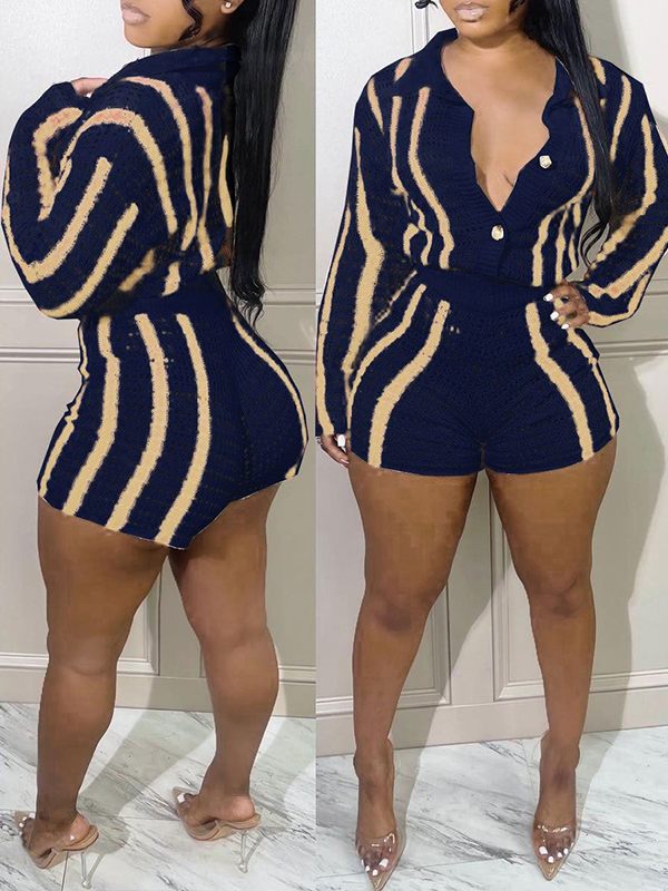 Stripe Knit Shirt & Shorts Set Ins Street