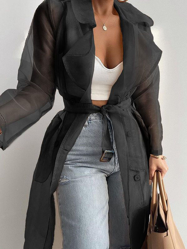 Belted Sheer Duster Ins Street