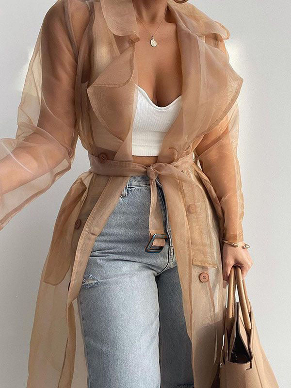 Belted Sheer Duster Ins Street