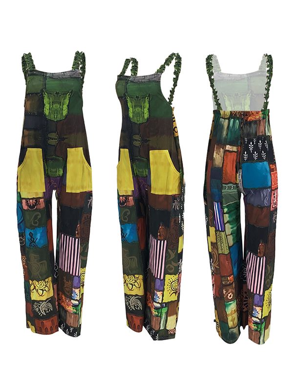 Boho Patchwork Jumpsuit Ins Street