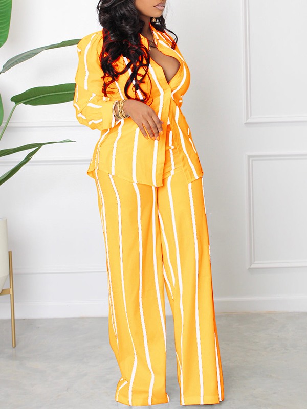 Stripe Shirt & Pants Set Ins Street