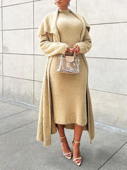 Fuzzy Cardigan & Dress Set--Clearance Ins Street