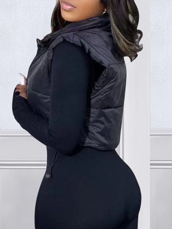 Zip-Front Puffer Vest Ins Street