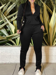 Zip-Front Jacket & Slit Pants Set Ins Street