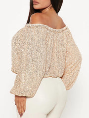 Sequin Off-Shoulder Top Ins Street