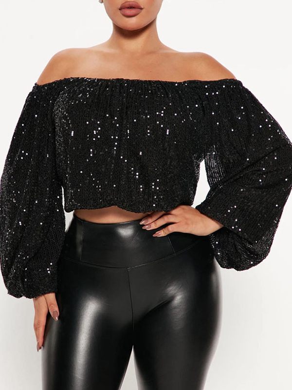 Sequin Off-Shoulder Top Ins Street