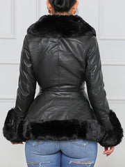 Faux Fur & Faux Leather Jacket Ins Street