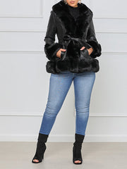 Faux Fur & Faux Leather Jacket Ins Street